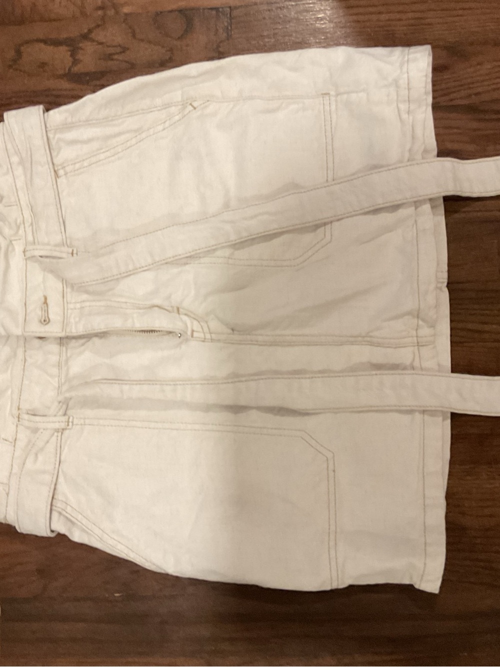 Free People White Mini Skirt with Removable Belt